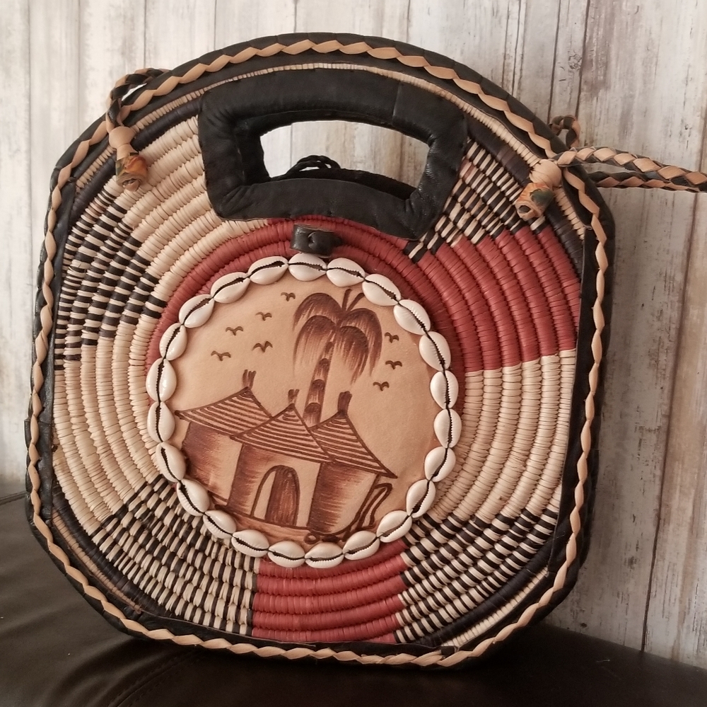 Authentic woven leather bag